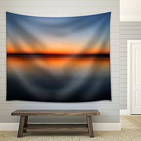 Abstract Colorful Motion Blurred Sunset on sea - Fabric Wall Tapestry Home Decor - 51x60 inches