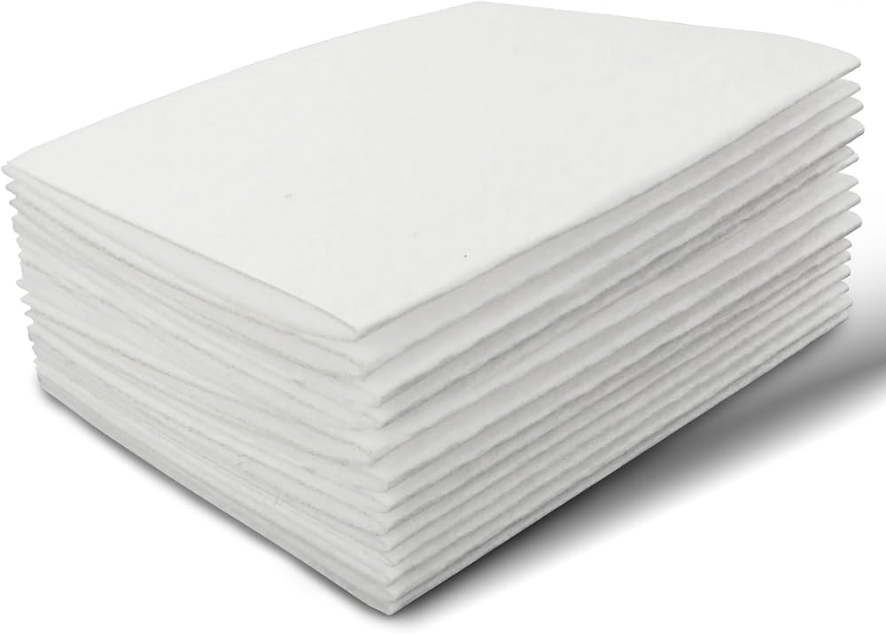 Divina Vitae Felt Sheets 7x11 10Pcs White Black for Crafts DIY Sewing
