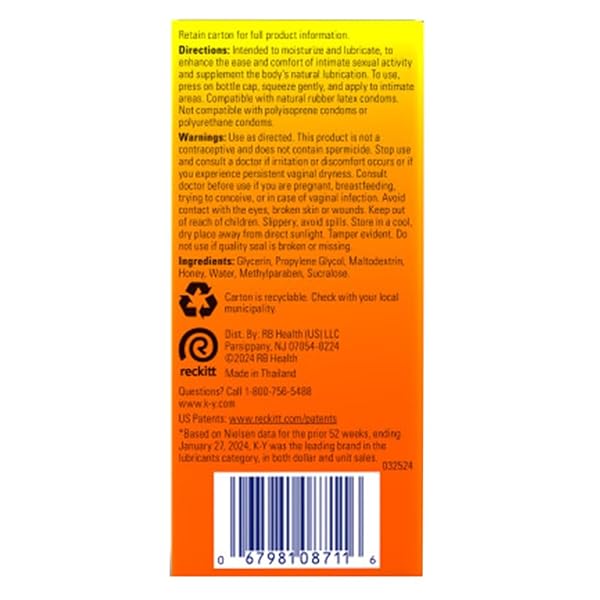 K-Y WARMING LUBE FOR SEX, SENSORIAL PERSONAL LUBRICANT LIQUID, NEW IMPROVED FORMULA COMPATIBLE WITH CONDOMS, 2.4 FL OZ