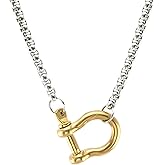 14k Yellow Gold Lucky Horseshoe Necklace For Women - 925 Sterling Silver Personality Animal Horseshoe Pendant Necklace Horse Jewelry For Men