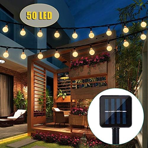 Solar String Lights, 50 LED Outdoor String Lights Garden Crystal Ball Decorative Lights 24Ft Waterproof Indoor Outdoor Fairy Lights for Garden, Patio, Yard, Christmas