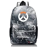 YOURNELO Unisex Leisure Overwatch High Capacity Canvas School Backpack Bookbag (C Galaxy Grey)