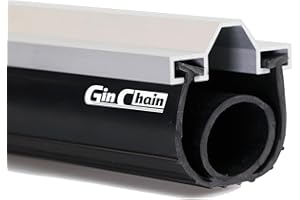 Ginchain Garage Door Seals, Convex Shape Aluminum Track with U+O Shape Garage Door Seals Bottom Rubber Retainer Base Kit, Universal Garage Door Weather Stripping Kit (16.5ft)