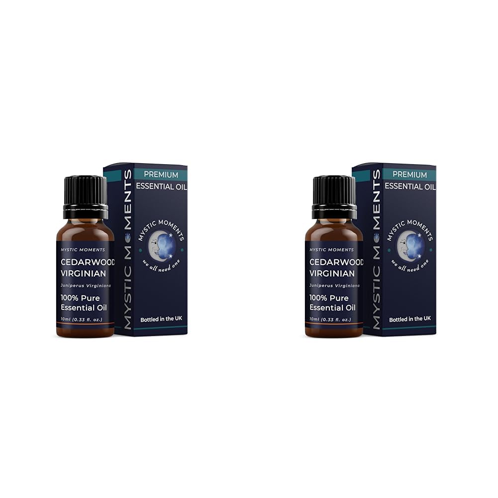 Mystic Moments | Cedarwood Virginian Essential Oil 10ml - Pure & Natural Oil for Diffusers, Aromatherapy & Massage Blends Vegan GMO Free (Pack of 2)