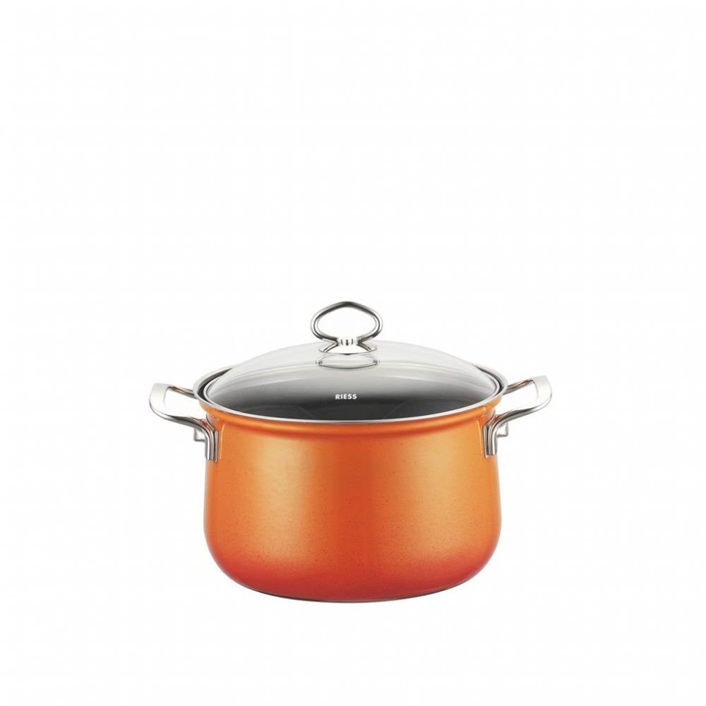 Riess Nouvelle-Corall Saucepot with Glass Lid, Diameter-16 cm /1.5 Litre Maroon