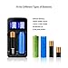 Deruicent Flat TOP Rechargeable Batteries 2600mAh (2 Pack) and Battery Charger for 14500 18490 18350 17670 17500 16340,Ni-MH/Ni-Cd: A,AA,AAA,AAAA
