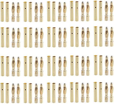 Domybest 20 Pairs Bullet Banana Plug Connector for RC Battery Gold Plated New (2mm)