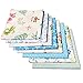 flic-flac 20 x 20 inches (51cmx51cm) Fat Quarter Cotton Quilting Fabric Thick Craft Printed Fabric High Density Bundle Squares Patchwork Lint DIY Sewing (8pcs, Blue)