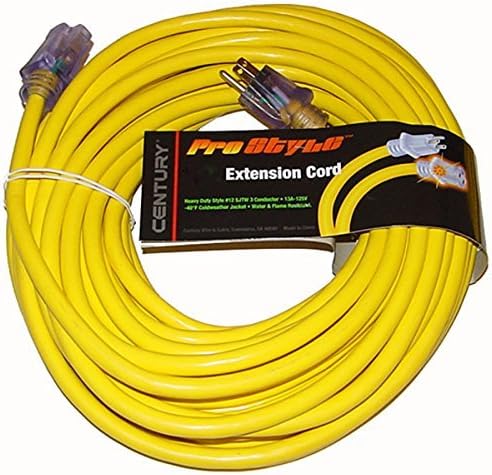 ProStyle 75ft. #12 SJTW 3 Conductor Extension Cord with Lighted Ends - Yellow