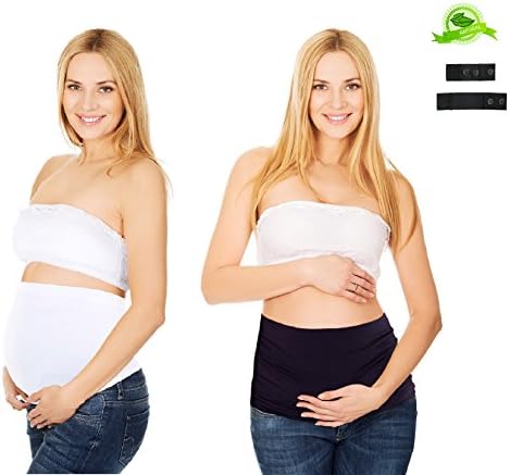 Maternity Fit, Bamboo Belly Band with Waist Extenders for All Stages of Pregnancy, 3-4 items