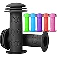 Kids Bike Grips - 105mm Bicycle Handlebar Grips With Mushroom Pattern for Bikes, Balance Bikes, and Kick Scooters