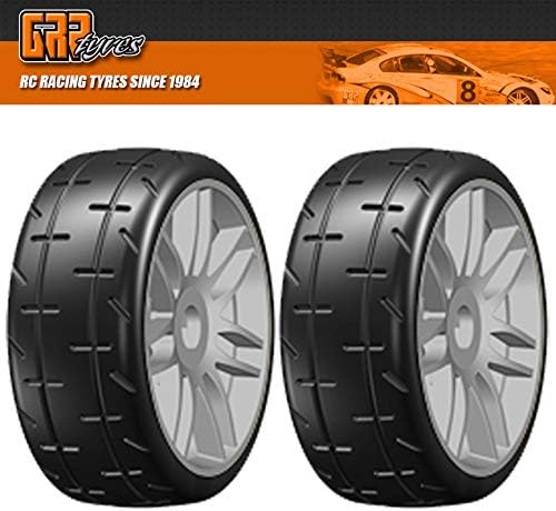 GRP GTK01-S2 GT T01 REVO S2 XSoft Mounted Belted Tires (4) 1/8 Buggy Silver