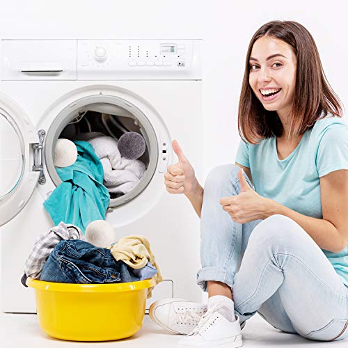 Wool Dryer Balls Laundry XL, 2 Pack Premium Organic Dryer Balls - Reusable Dryer Ball Natural Fabric Softener 100% New Zealand Wool, Baby Safe & Hypoallergenic, Reduce Wrinkles&Shorten Drying Time
