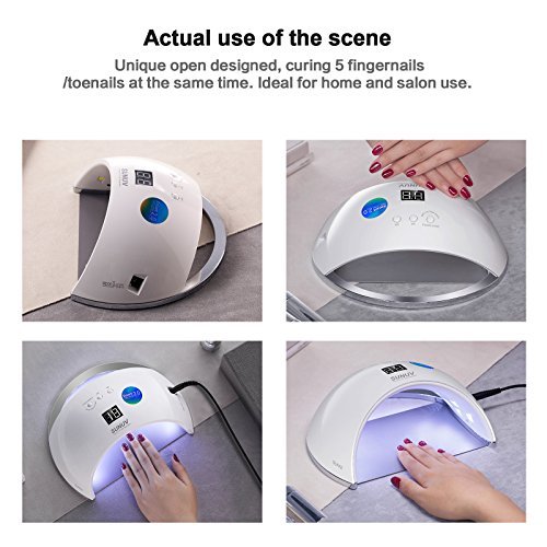 SUNUV SUN6 36W UV Nail Lamp Led Nail Dryer for Gels Nail Polish with Sensor (White)