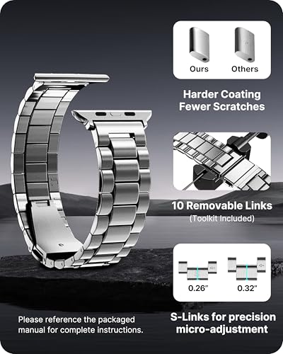 Fullmosa Correa Compatible Con Apple Watch 49mm 46mm 45mm 44mm 42mm 41mm 40mm 38mm,Pulsera de Repuesto Acero Inoxidable Con Case Para Apple Watch Ultra Se 3/2/1 Series 11/10/9/8/7/6/5/4/3/2/1