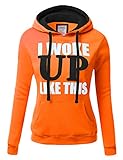 J.TOMSON Women's Basic Graphic Words Printed Pullover Long Sleeve Hoodie