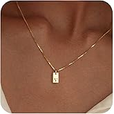 Initial Necklaces for Women 14K Gold Plated Letter Necklace Dainty Name Pendant Necklace Personalized Christmas Gifts for Women Trendy Gold Jewelry