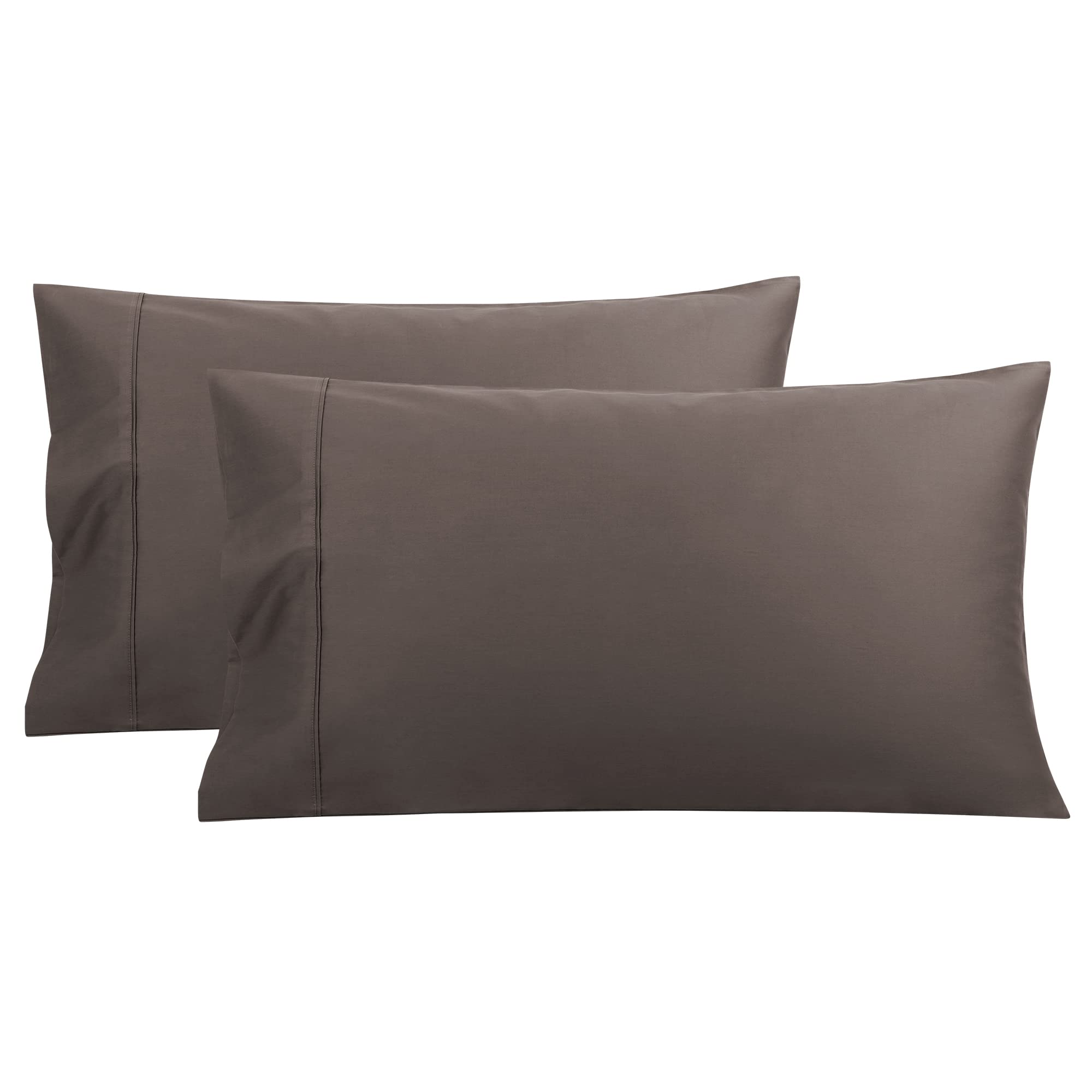 PiccoCasa Pillowcases 2 Pack, Super Soft Cotton Bed Pillow Covers with Envelope Closure, Hotel Bedroom Pillow Sham Beaver 50x75cm