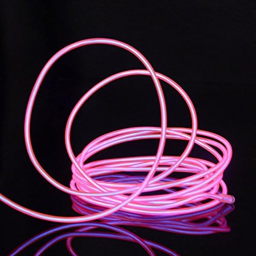 Malcam EL Neon Light ,Glow Electroluminescent Wire String Rope Tube For Various Decoration,Party,Halloween,etc(3m/9ft,Pink)