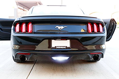 iJDMTOY (1) 28-SMD Red/White LED Bulbs For 2015-up Ford Mustang, 2011-2014 Chevy Volt As Rear Fog Light, Backup Reverse Light