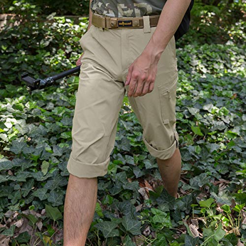 FREE SOLDIER Men's Outdoor Convertible Pants Lightweight Quick Dry Nylon Tactical Pants (Mud Color, 44W) - Thumbnail 6