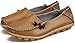 LabatoStyle Women’s Casual Leather Loafers Driving Moccasins Flats Shoes (Khaki, 8 B(M) US)