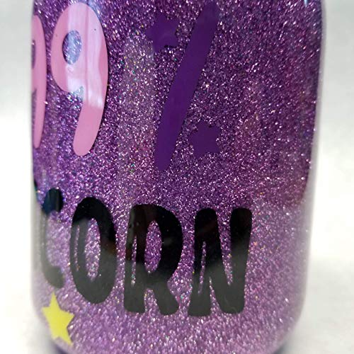 Stainless Steel Travel Mug Glitter Mason Jar - Unicorn - Gift