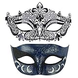 Couple Masquerade Mask Metal Masks Venetian Party
