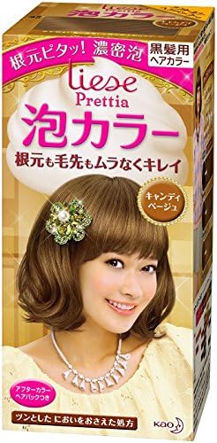 KAO Japan Liese Prettia Creamy Bubble Hair Color for Dark Hair (Candy Biege)