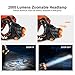 Headlamp Flashlight Techole Bright Headlight - 2000 Lumens Waterproof and Rechargeable Head Lamp Up to 500ft Range with 3 Modes Red Light Adjustable Strap, LED Headlamps for Camping, Hiking, Running