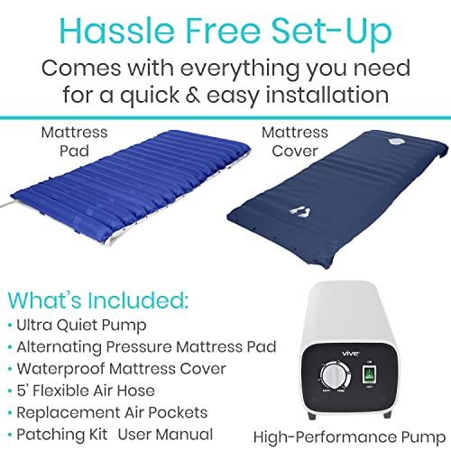 Vive Alternating Pressure Mattress 5" Air Topper Pad for Bed Sore