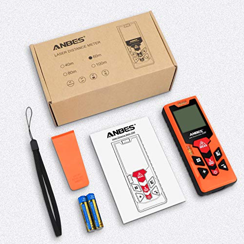 Anbes Laser Measure 196Ft/M/In/Ft+In Mute Laser Distance Measure with 2 Bubble Levels, Backlit Dispaly, Pythagorean Mode,Area,Volume Calculation,Continuous/Single-distance Measurement Battery Included - Thumbnail 6