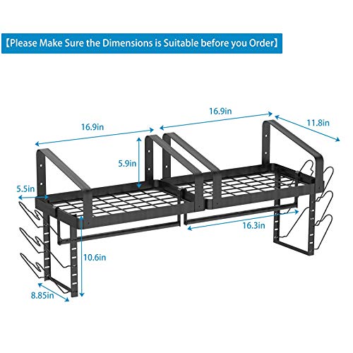 Xcosrack Pot Racks Wall Mounted Set of 2,with Towel Bar and Pots Pans