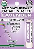 Best Organic Aromatherapy Lavender Nasal Inhaler - Made with 100% Organic Essential Oils - 0.7 ml by Sponix