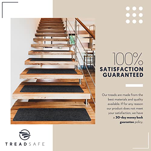TREADSAFE Carpet Stair Treads 15 Pack Each Charcoal Indoor Stair