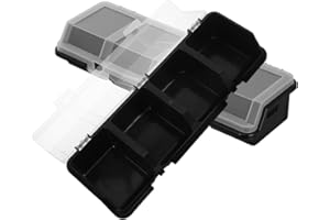 Uonlytech 2pcs Divided Plastic Hardware Organizer Box for Screws Nuts and Bolts Compact Storage Lid and
