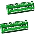 18500 2000mah 5A 3.7V Flat top Rechargeable Batteries (Pack of 2)