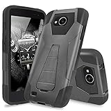 LG X Venture Case, LG X Calibur Case, LG V9 Case, TJS Dual Layer Hybrid Shock Absorbing Impact Resist Rugged Case Cover with Kickstand Silicone Inner Layer For LG X Venture/X Calibur/V9 (Black/Black)