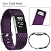 GEAK For Fitbit Charge 2 Bands, Classic Sports Replacement Bands for Fitbit Charge 2, Small Diamond-Plum