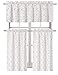 GoodGram Metallic Foil Lattice Kitchen Curtain Tier & Valance Set - Assorted Colors (Gold)