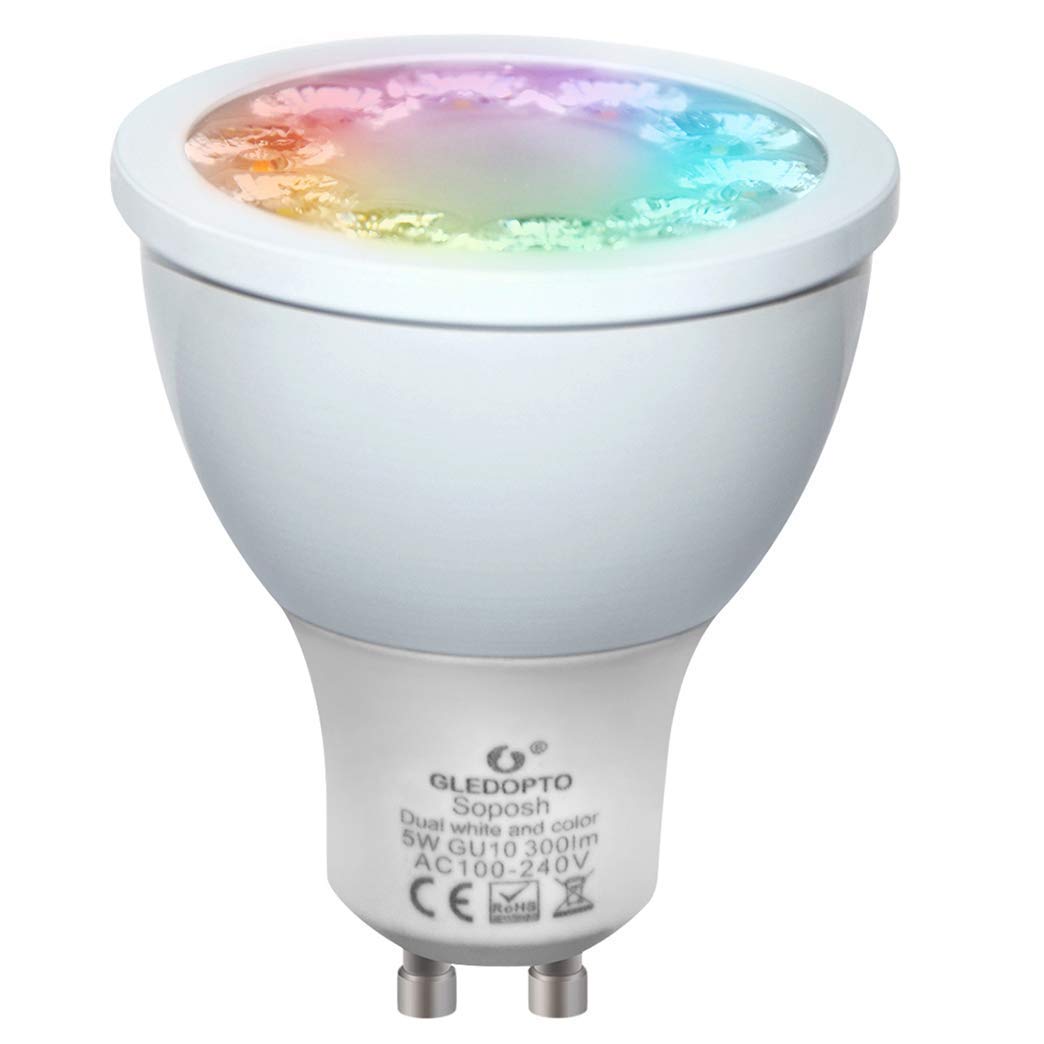 PRO Zigbee Smart Led Bulb -RGBW WW Dimmable 5W GU10 Smart Bulb Compatible with H*U* eAmazon Alexa,HUB Required