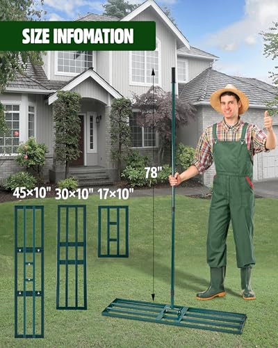Signstek Lawn Squeegee [114 x 25 cm] with 1.98 m Handle - Robust Levelling Rake and Leveling Tool for Precise Lawn Care - Versatile in Garden, Yard and Golf Course