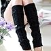 Binmer(TM)Winter Outdoor Fashion Warm Cable Knit Leg Warmers Foot Glove (B)
