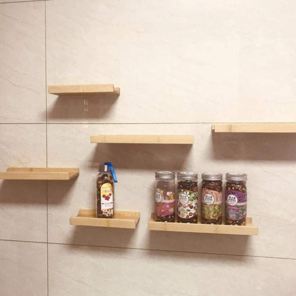 Estantes flotantes AOLI Organizador de estante de bambú Estante de