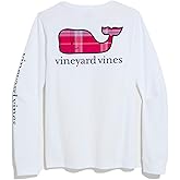 Vineyard Vines Womens Party Plaid Whale Fill Long-Sleeve Pocket Tee
