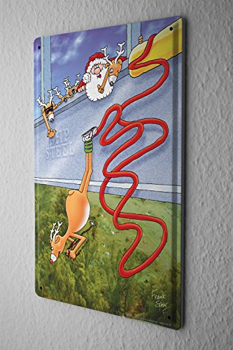 Tin Sign Santa Claus Bungee jumping