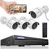 【2K 3.0MP,7&24 Record】 Wired Security Camera System,Video Security Camera System,Home Surveillance Wired DVR Kits,4CH 3…