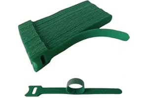 200 Pcs 6 Inch Green Reusable Nylon Plant Ties, Adjustable Anti-Slip Hook and Loop Garden Cable Ties for Climbing Plants Supp