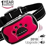 Dog Bark Collar Upgrade 2018 - Humane Anti Bark Training Collar - Vibration No Shock Collar - Stop Barking Collar for Small Medium Large Dogs - Best No Bark Control Collar - Waterproof Device Pet Safe