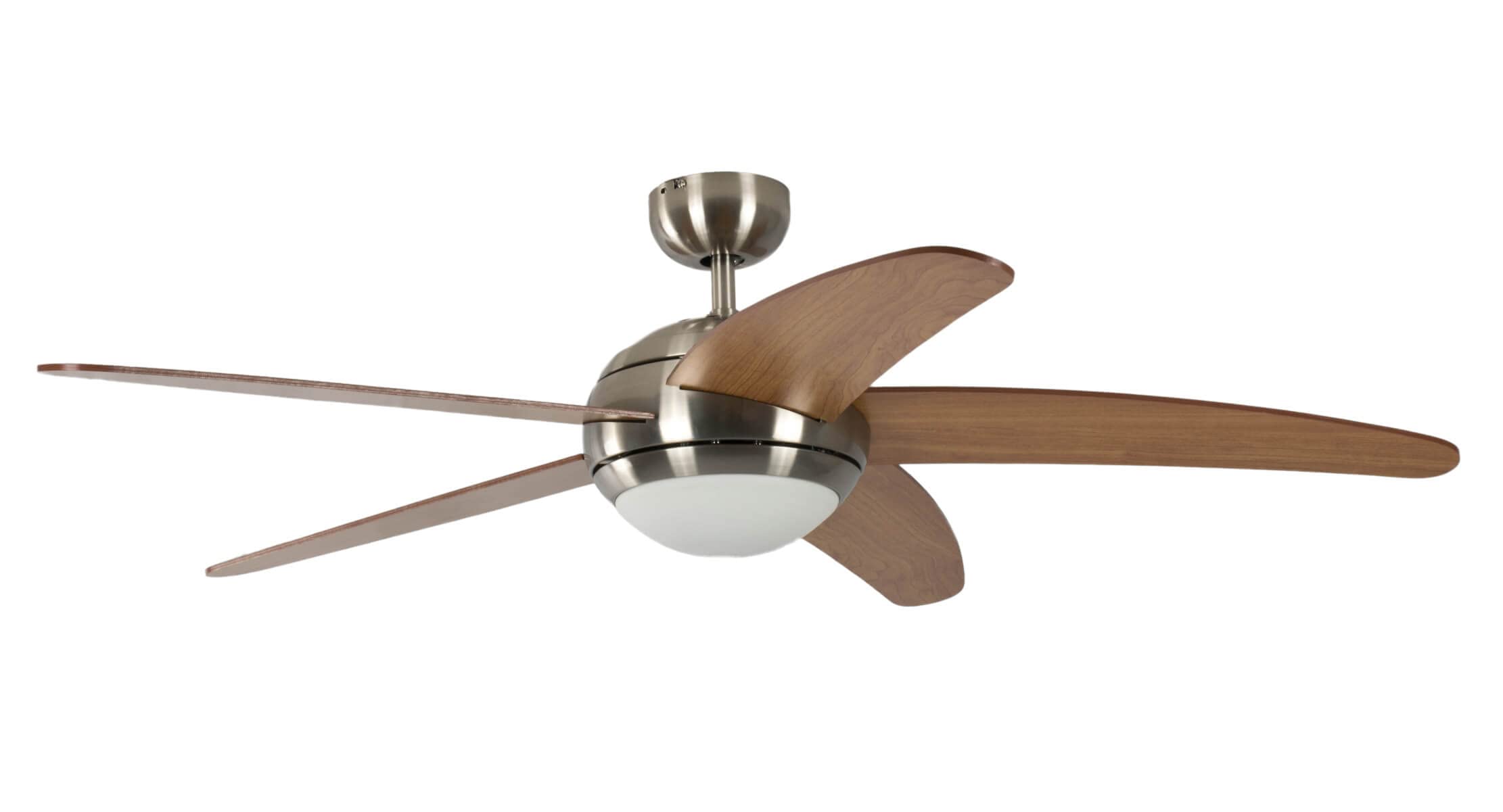 Pepeo Melton ceiling fan with lighting and remote control, nickel housing, blade color honey - maple, 132 cm, for rooms up to 25m²